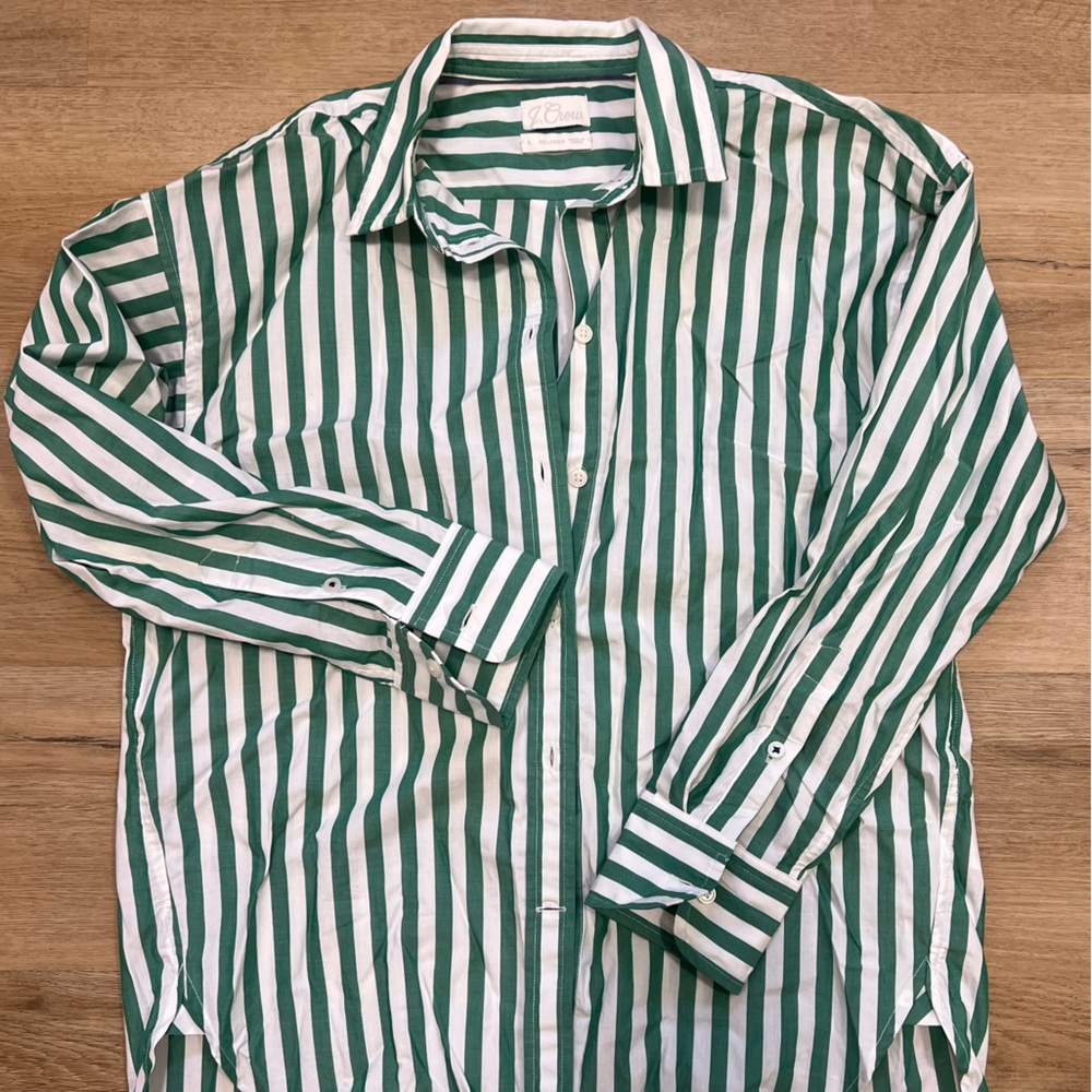 J. Crew Cotton Poplin Striped Shirt